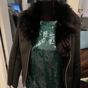 BN faux Fauebsnd Pi leather moto jacket